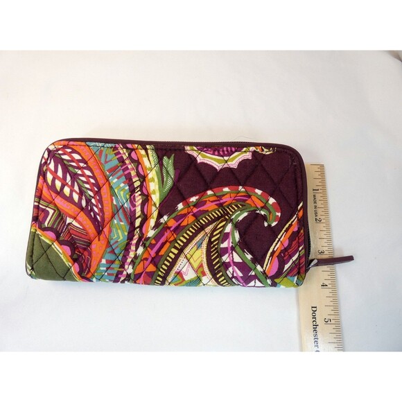 Vera Bradley RFID Georgia Wallet Heirloom Paisley Green Mauve Purple NWT Fall - Picture 6 of 6